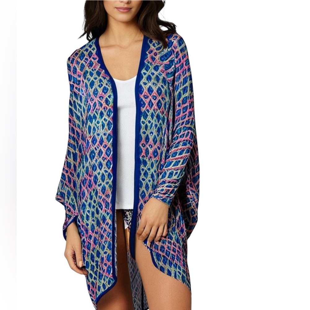 Soft Surroundings Geometric Printed Pattern Open … - image 1